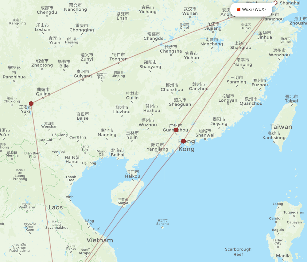 WUX-PNH flight routes