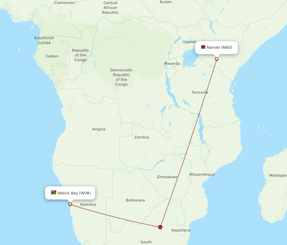 WVB-NBO flight routes