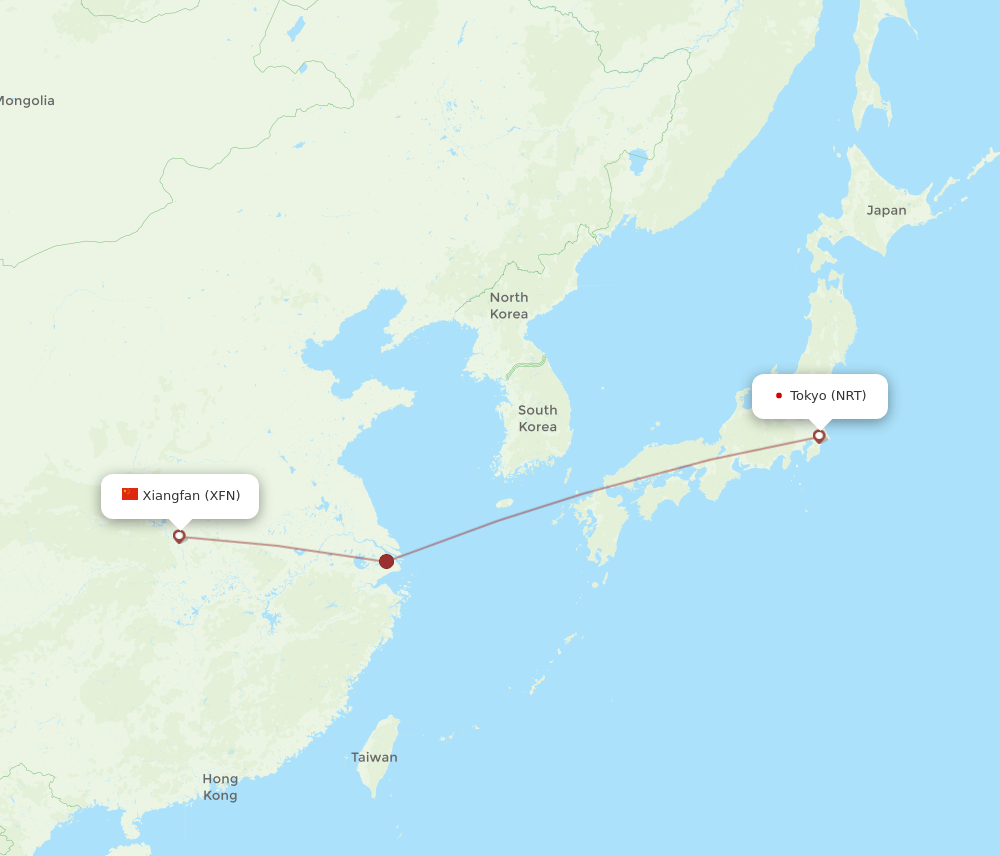 NRT to XFN flights and routes map