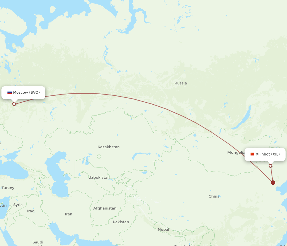 XIL-SVO flight routes