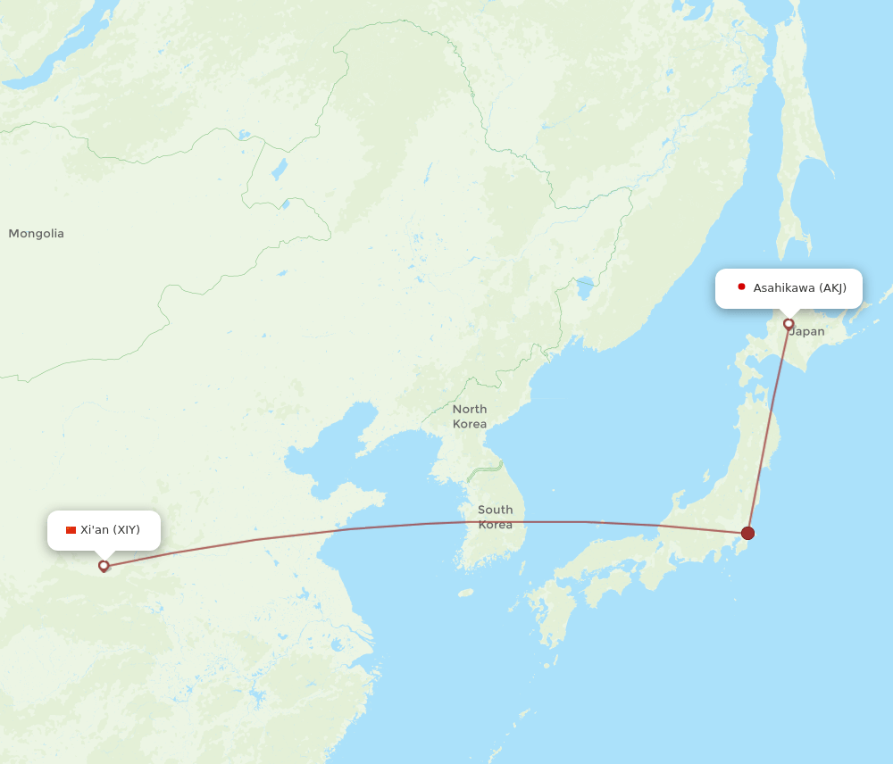 XIY-AKJ flight routes
