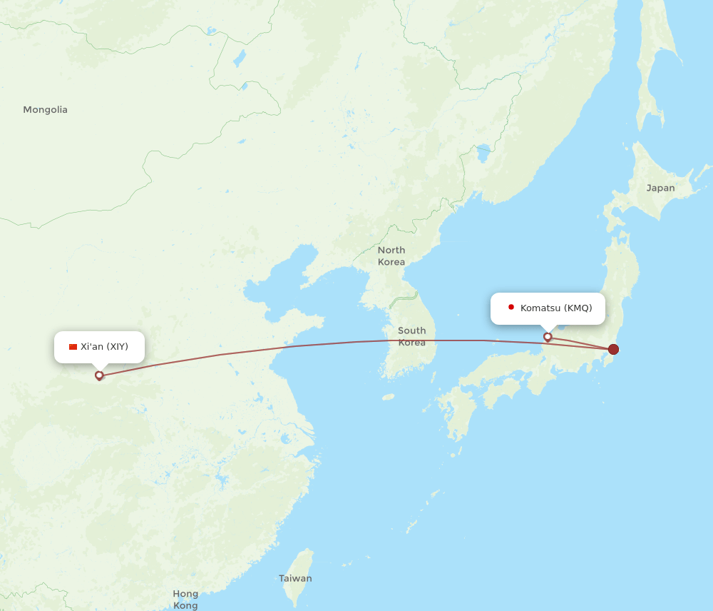 XIY-KMQ flight routes