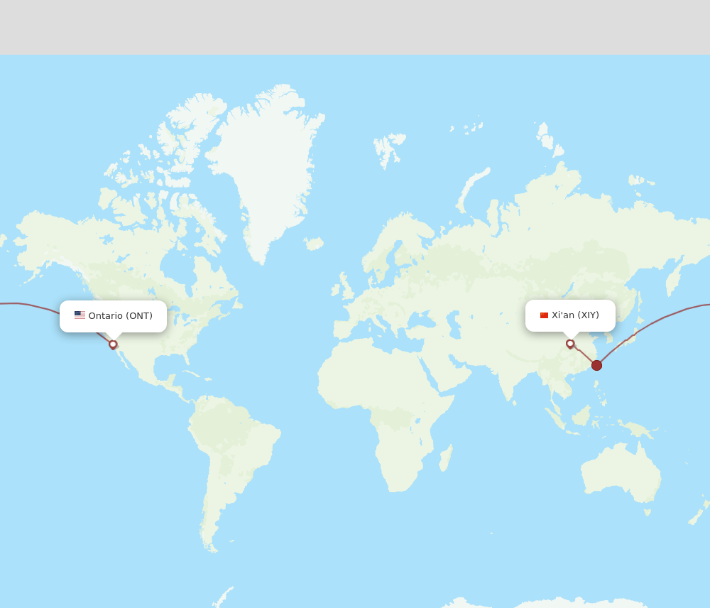 XIY to ONT flights and routes map