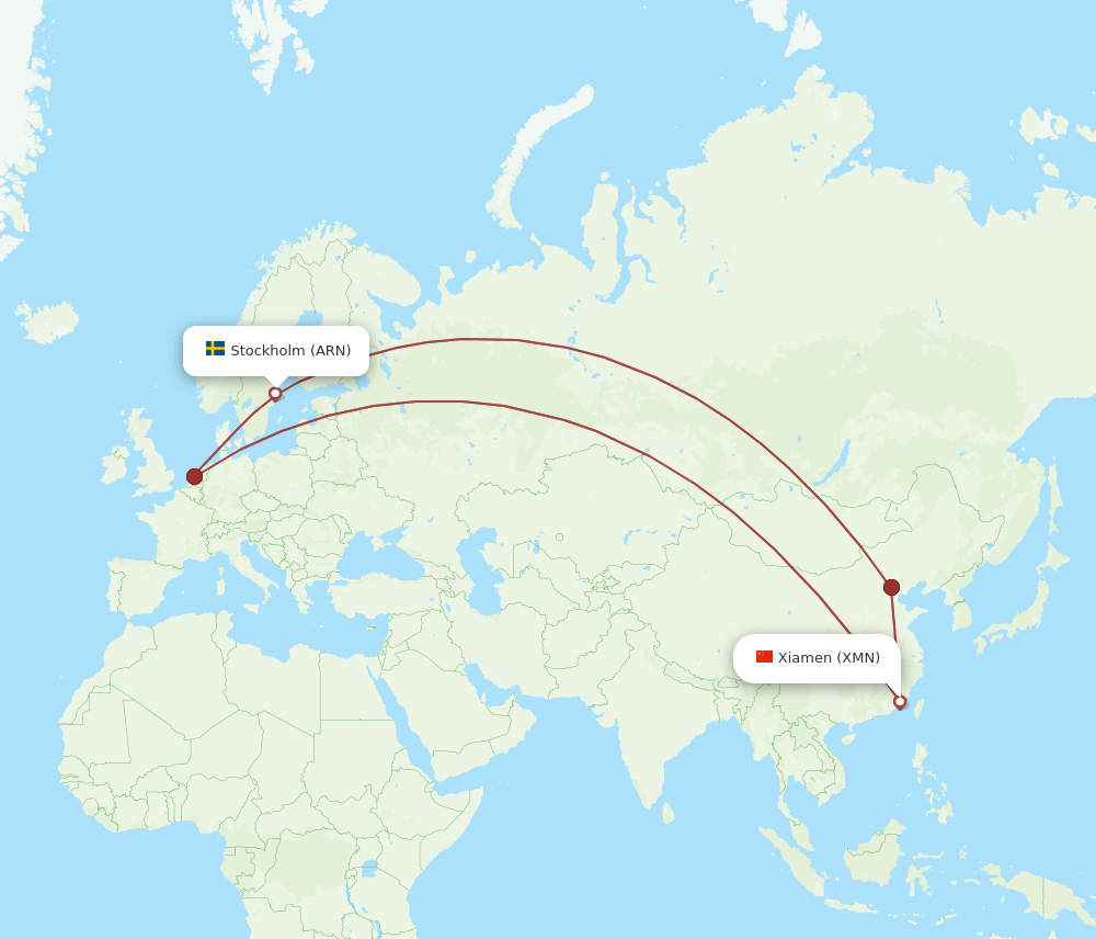 XMN-ARN flight routes