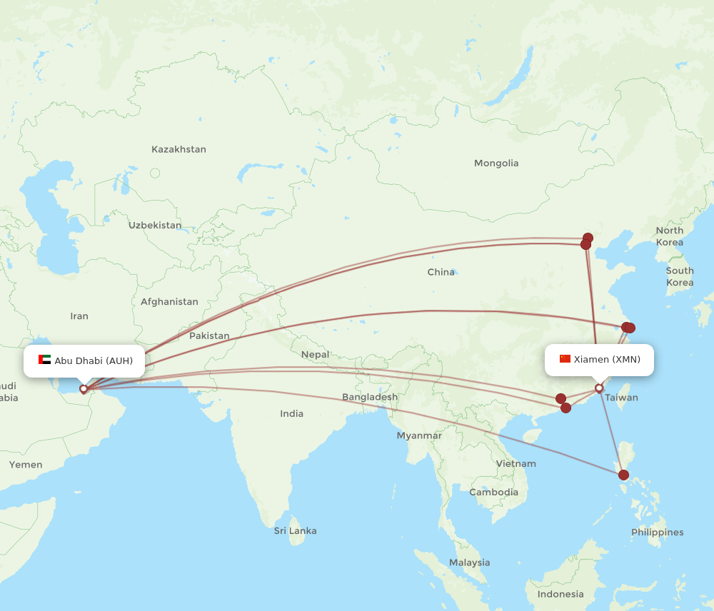XMN-AUH flight routes