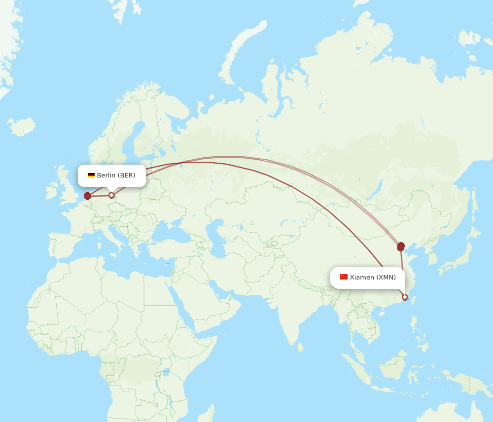 XMN to BER flights and routes map