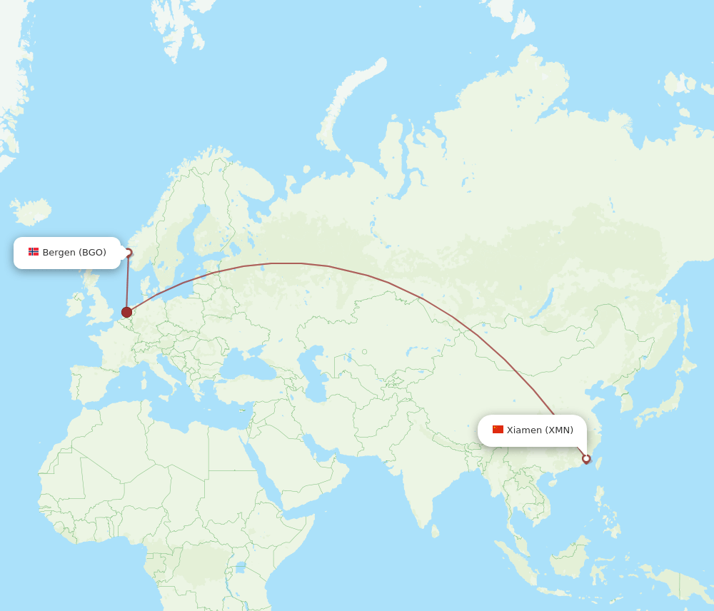 XMN-BGO flight routes