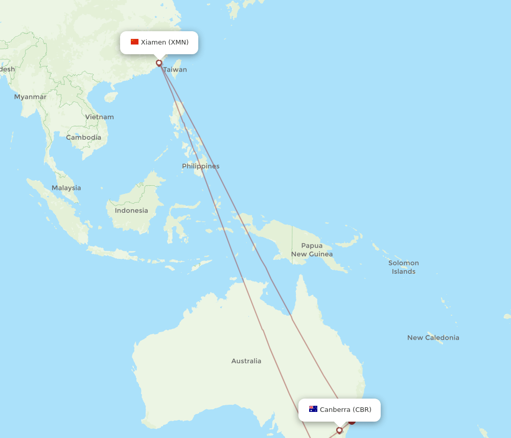 XMN-CBR flight routes