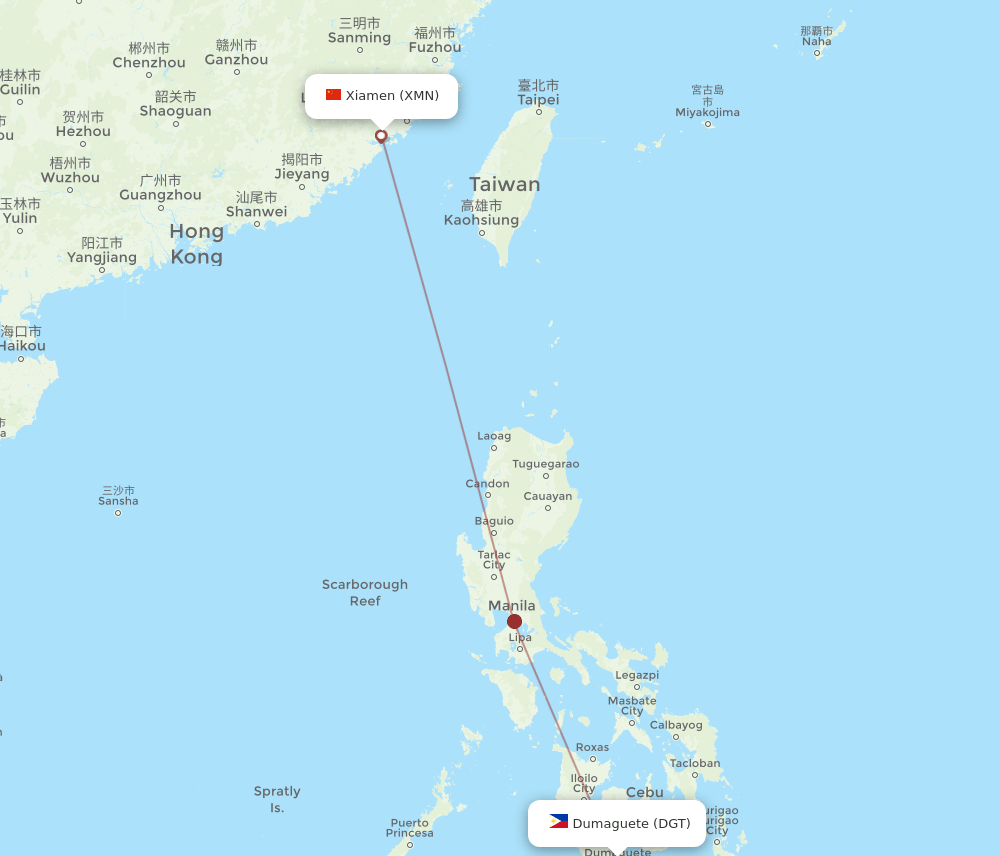 XMN-DGT flight routes