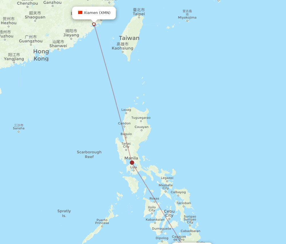 XMN-DVO flight routes