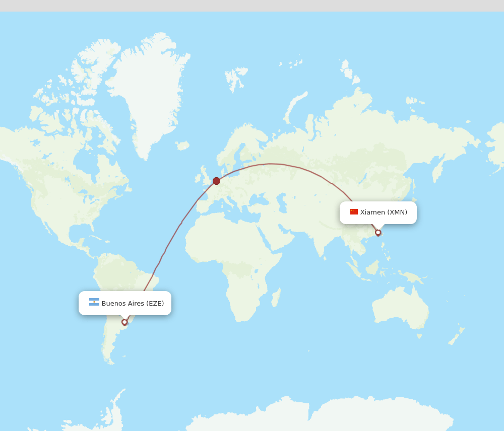 XMN to EZE flights and routes map