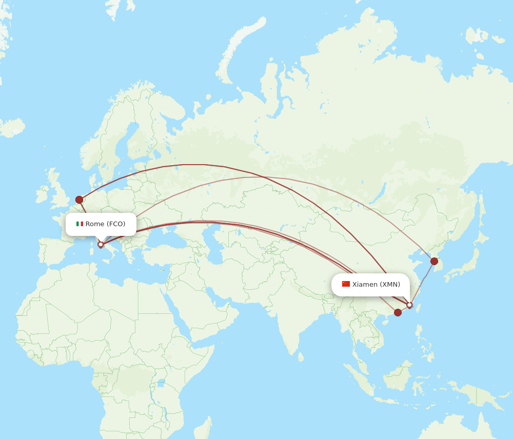 XMN-FCO flight routes