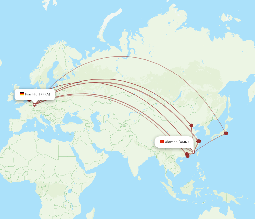 XMN-FRA flight routes