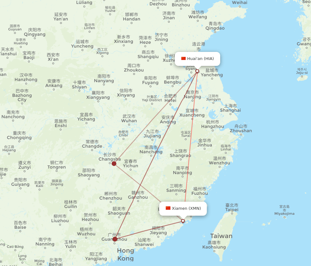 XMN to HIA flights and routes map