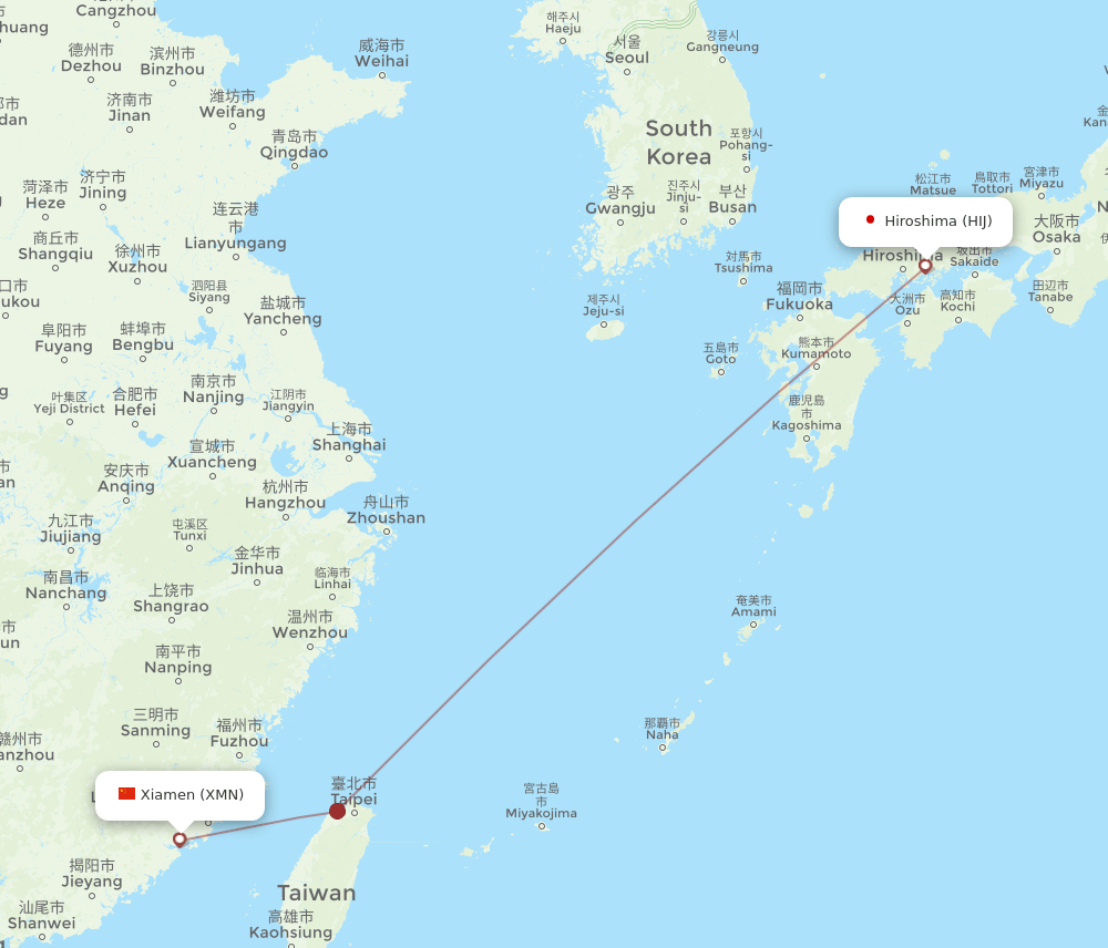 XMN-HIJ flight routes