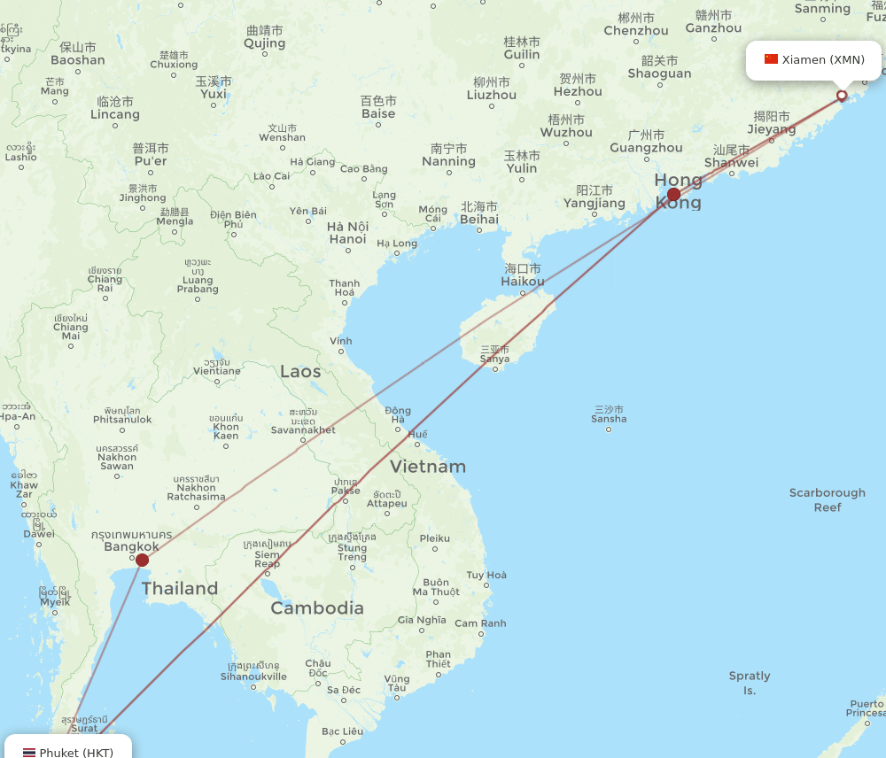 XMN-HKT flight routes