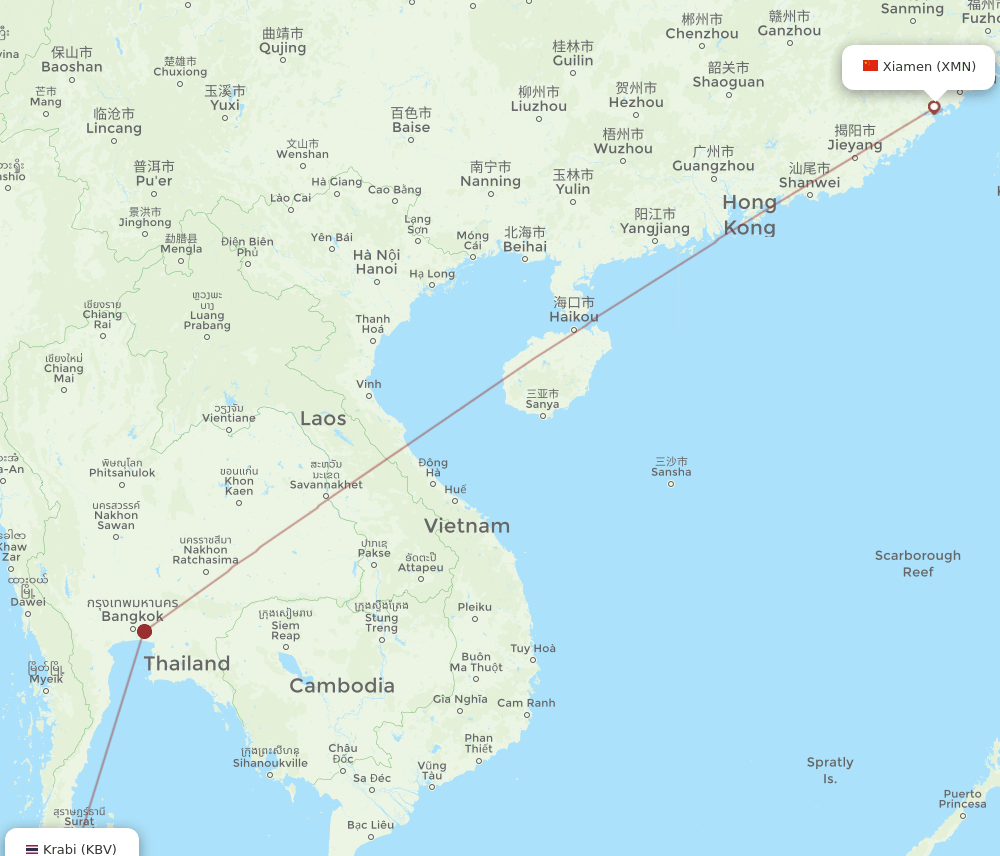XMN-KBV flight routes
