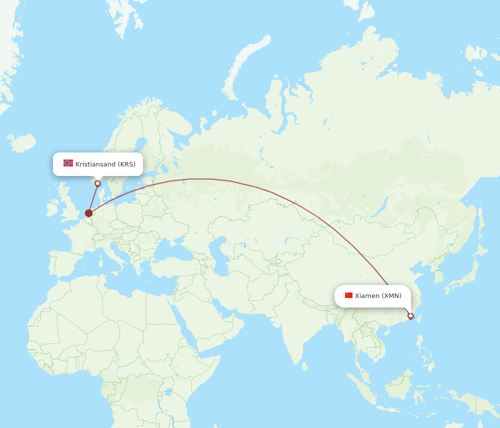 XMN-KRS flight routes