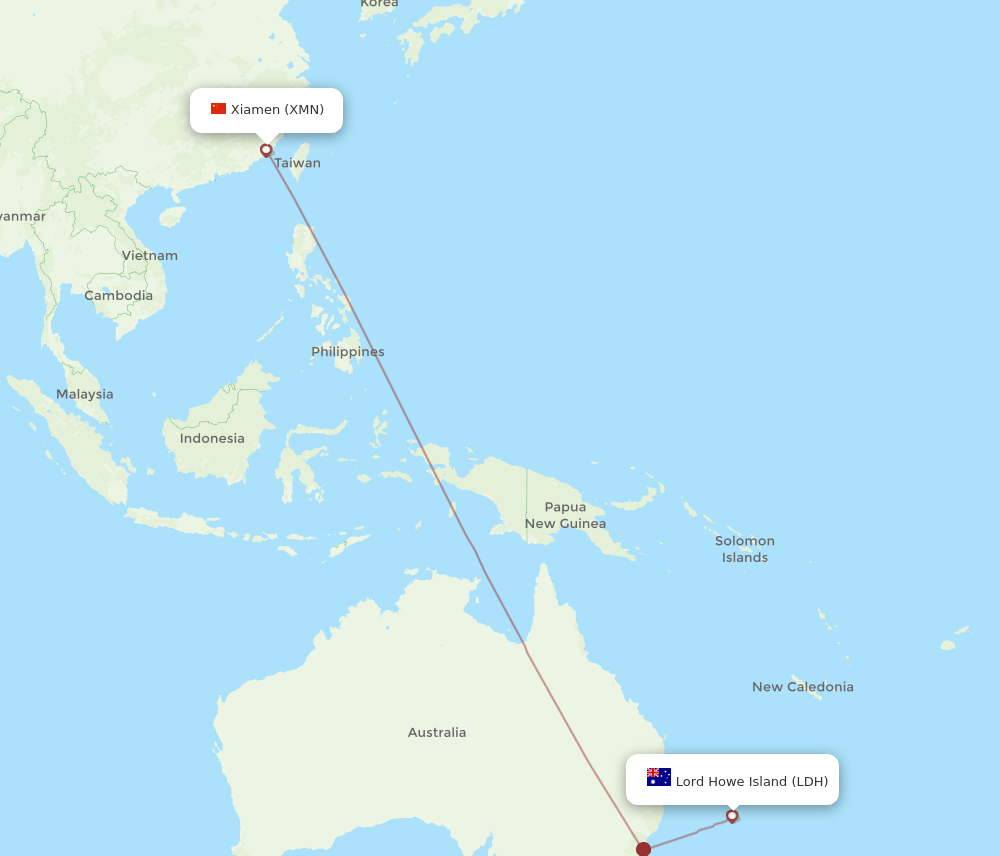 XMN-LDH flight routes