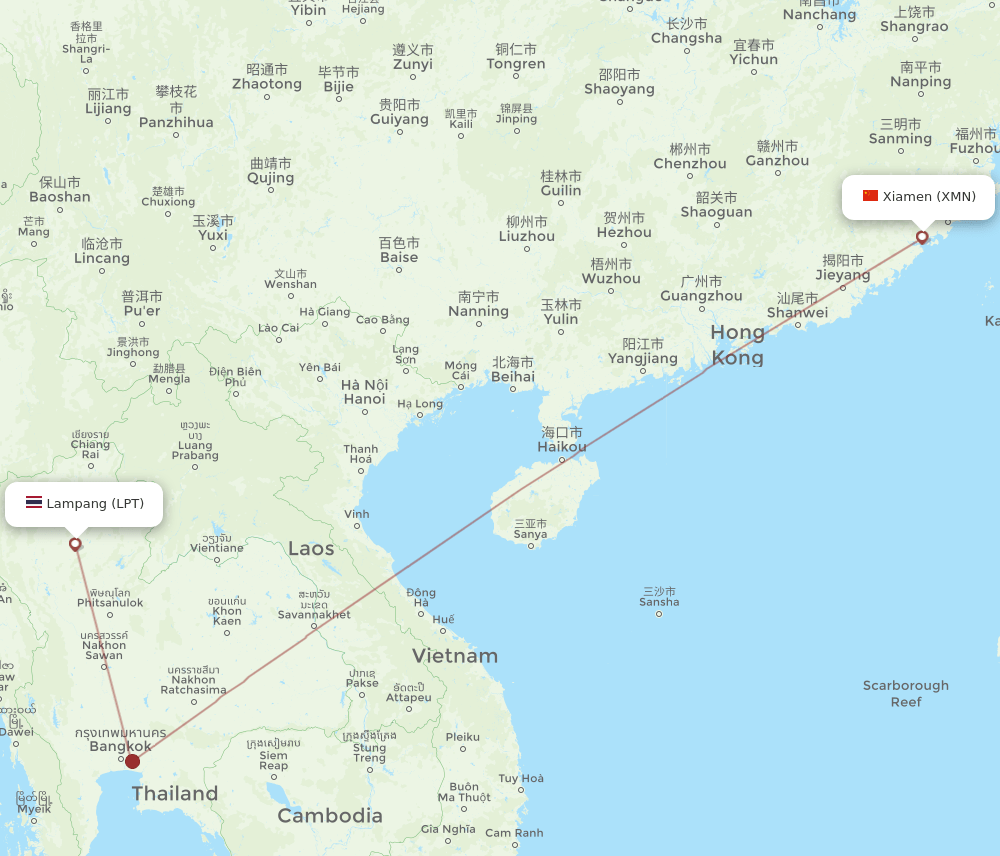 XMN-LPT flight routes