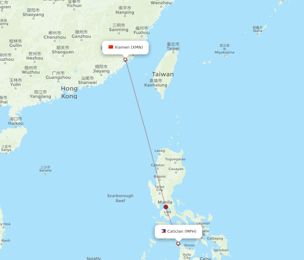 XMN-MPH flight routes