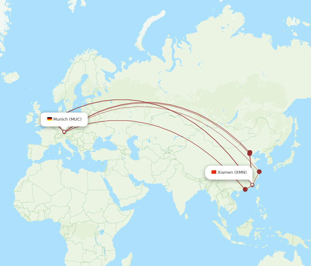 XMN to MUC flights and routes map