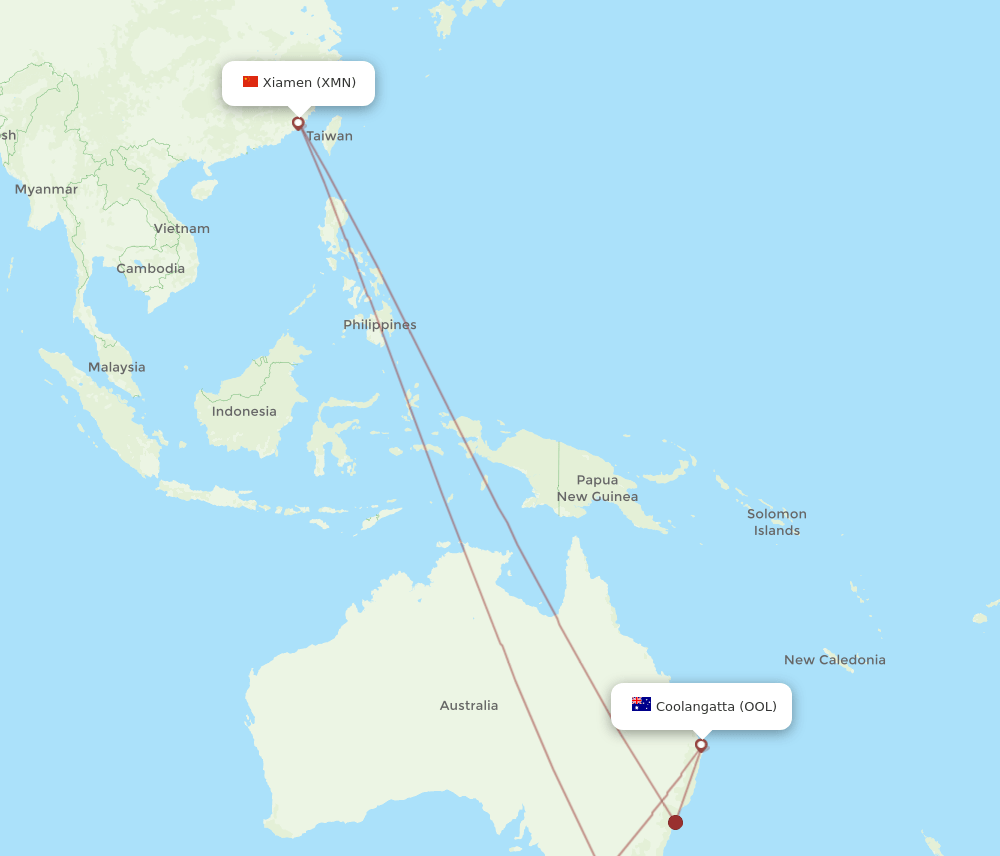 XMN-OOL flight routes