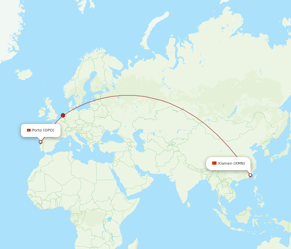 XMN-OPO flight routes