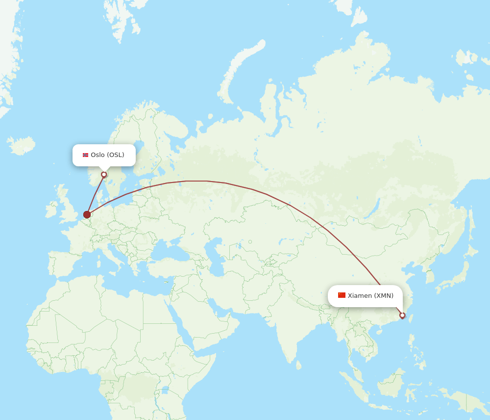 XMN-OSL flight routes