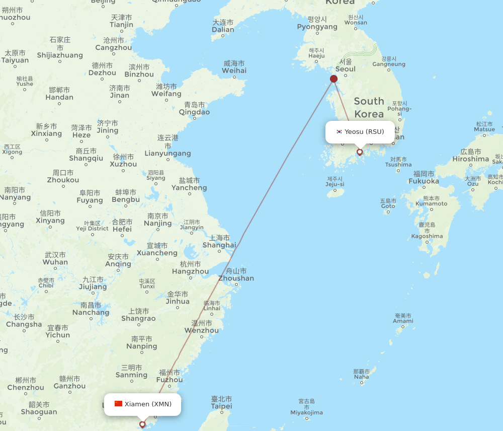 XMN-RSU flight routes