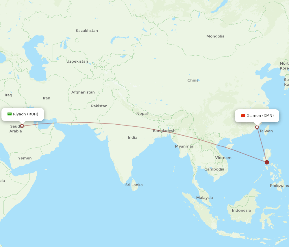 XMN-RUH flight routes