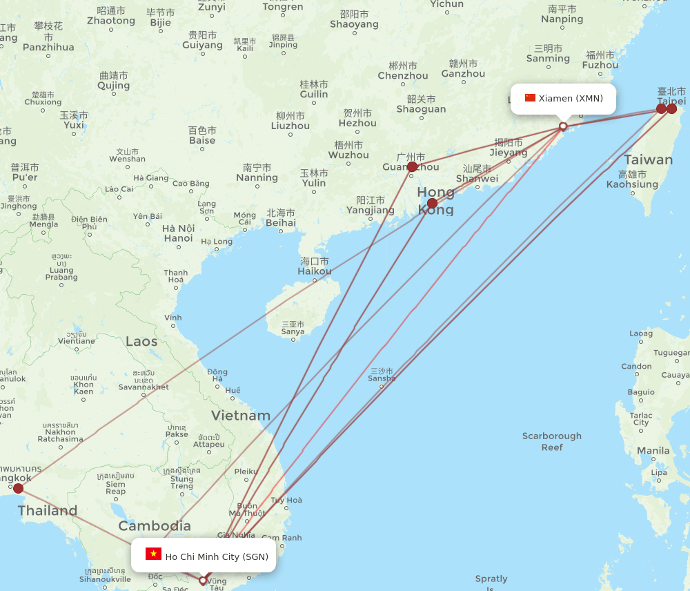 XMN-SGN flight routes