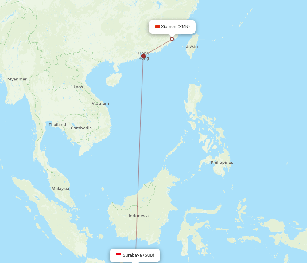 XMN-SUB flight routes