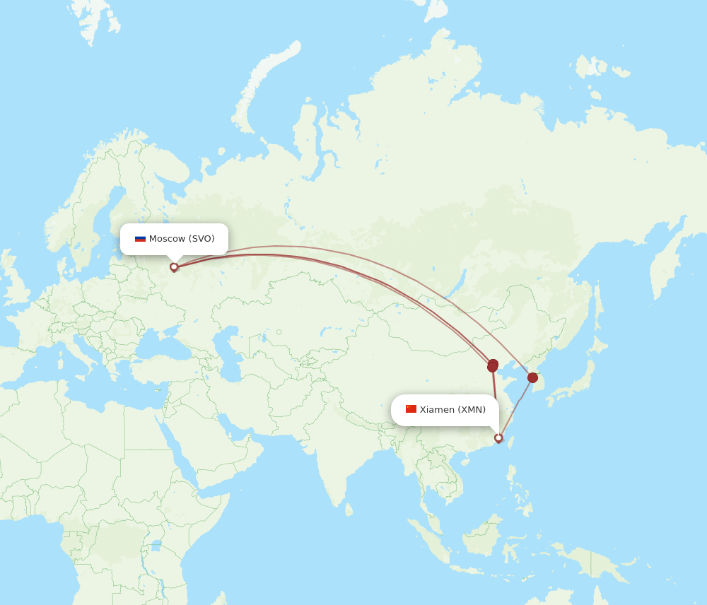 XMN to SVO flights and routes map