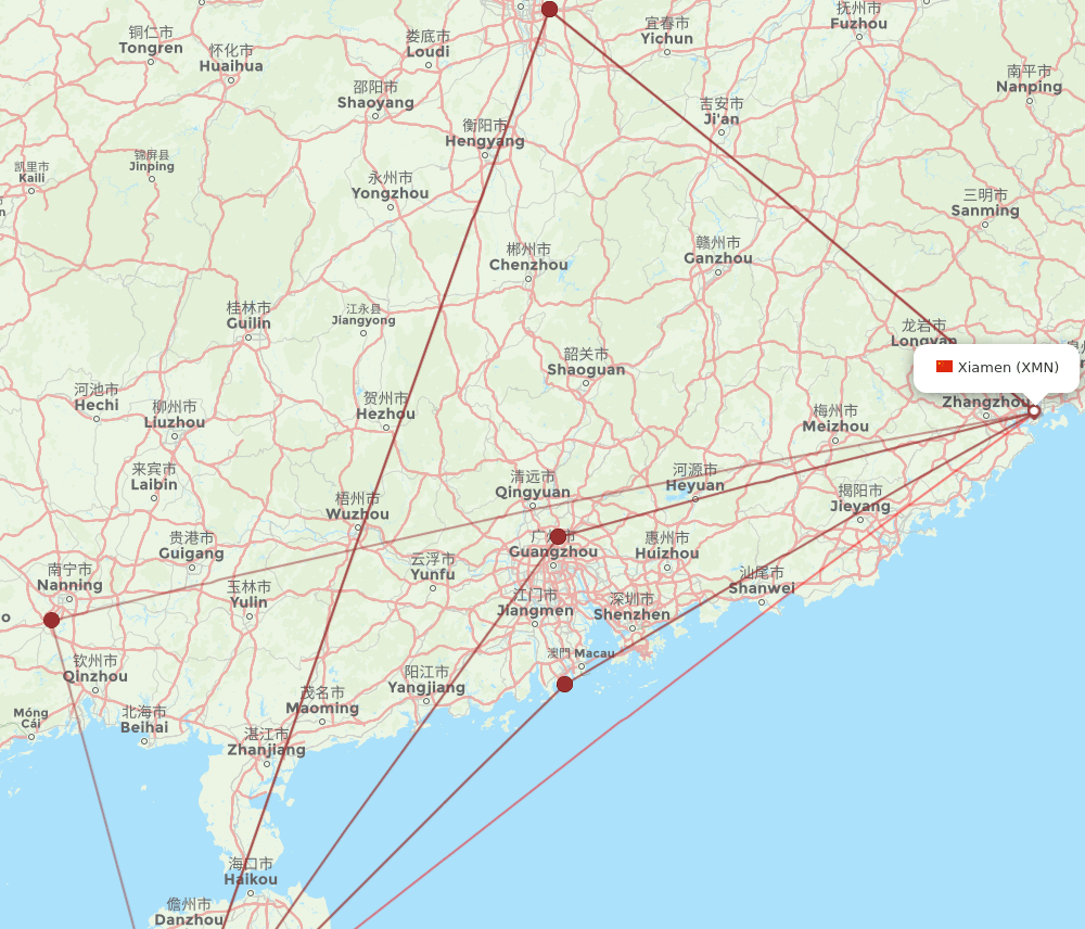 XMN-SYX flight routes