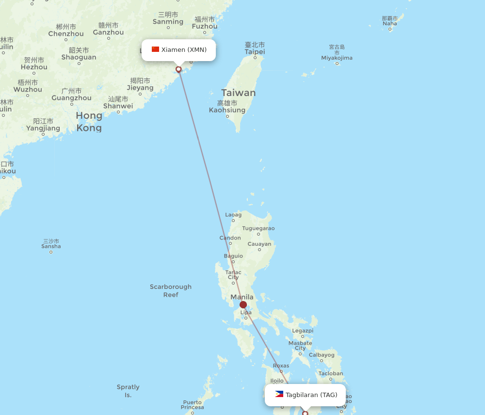 XMN-TAG flight routes