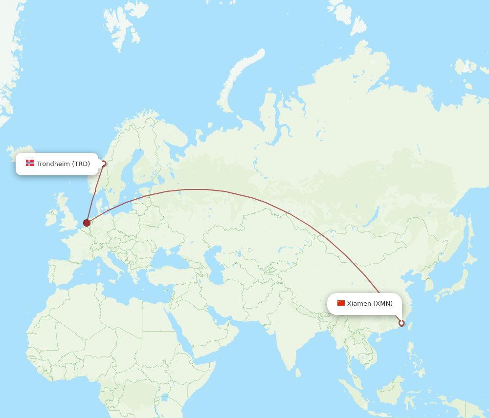 XMN-TRD flight routes