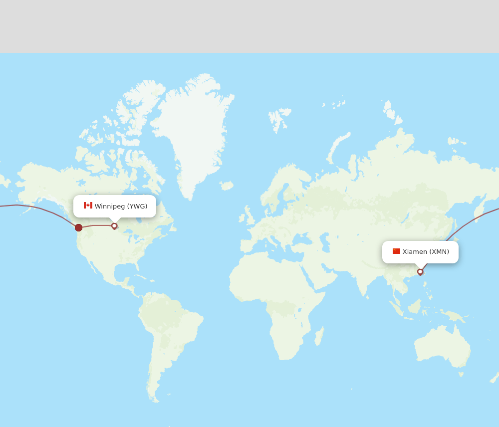 XMN-YWG flight routes