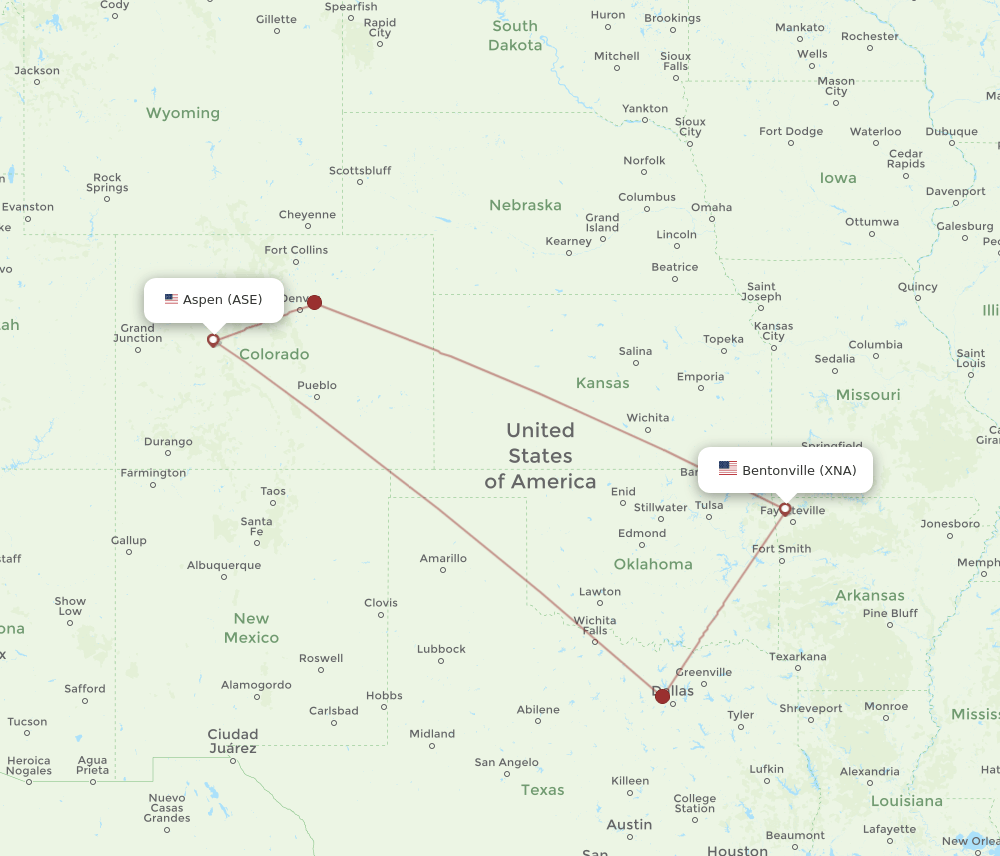 XNA-ASE flight routes