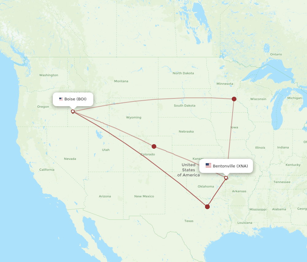 XNA-BOI flight routes