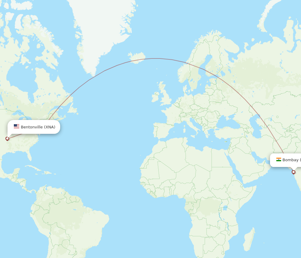 XNA-BOM flight routes