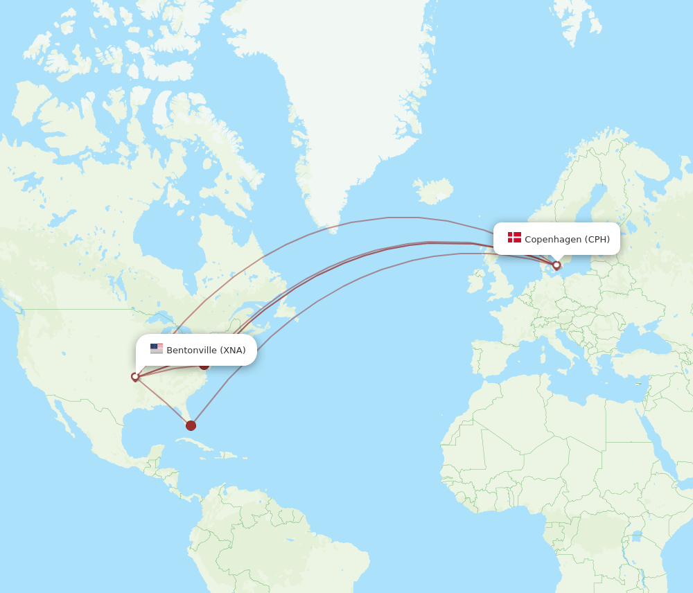 XNA-CPH flight routes