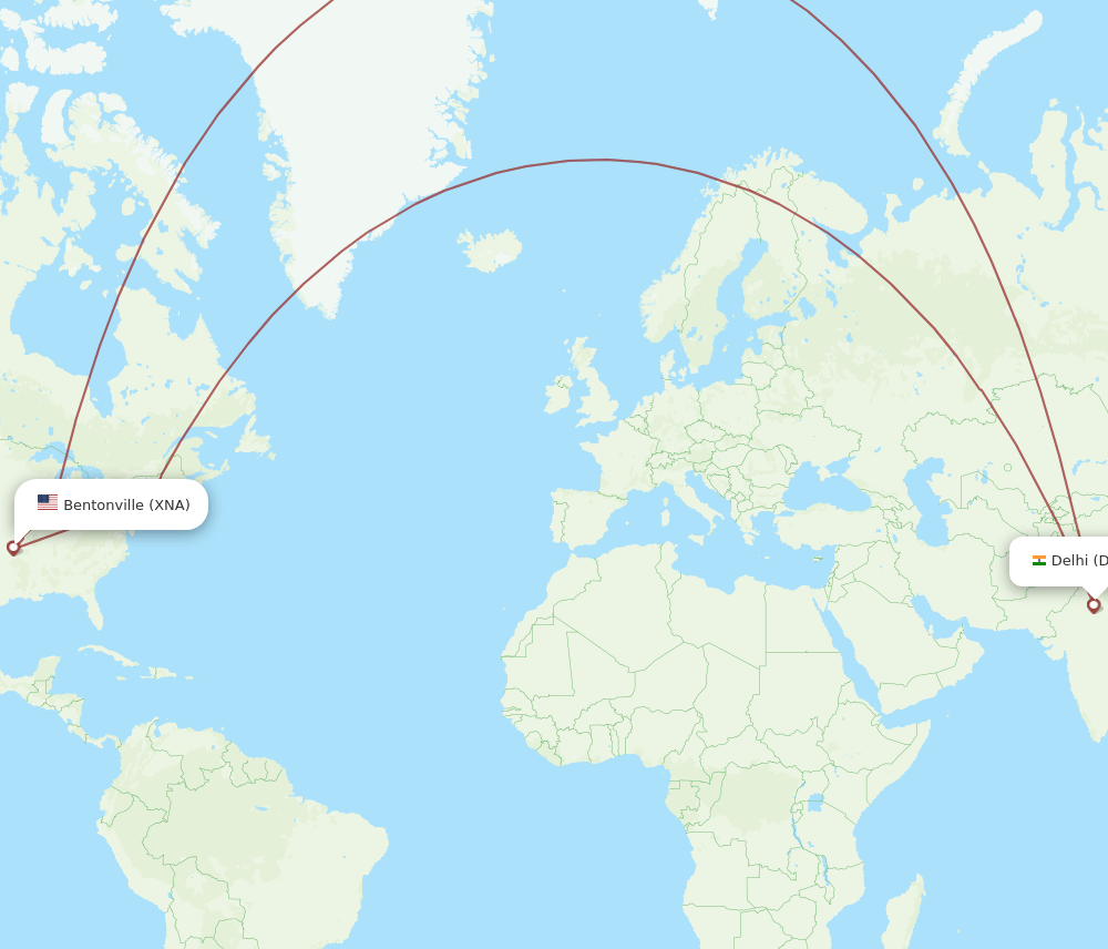 XNA-DEL flight routes