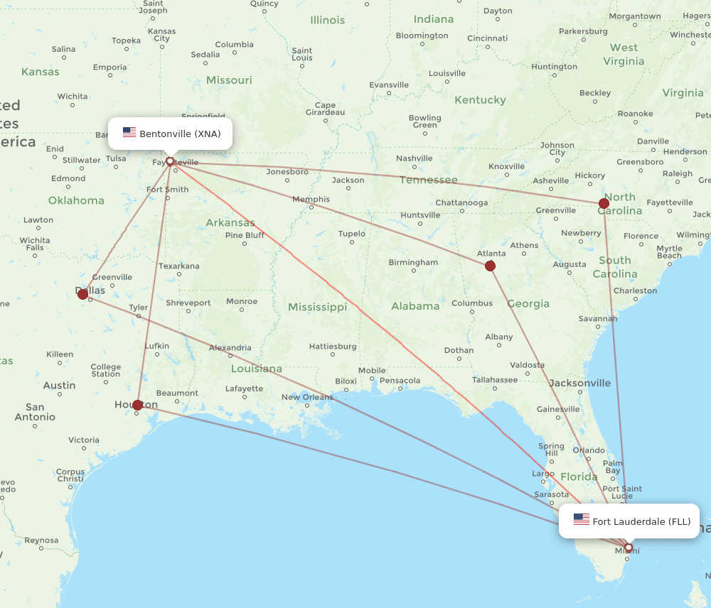 XNA-FLL flight routes