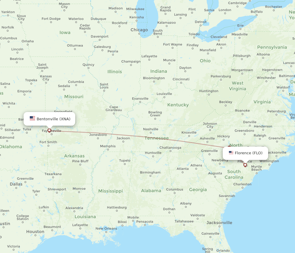XNA-FLO flight routes