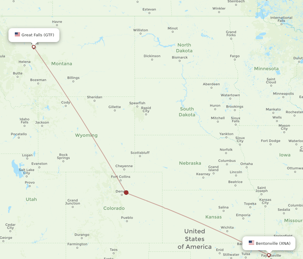 XNA-GTF flight routes
