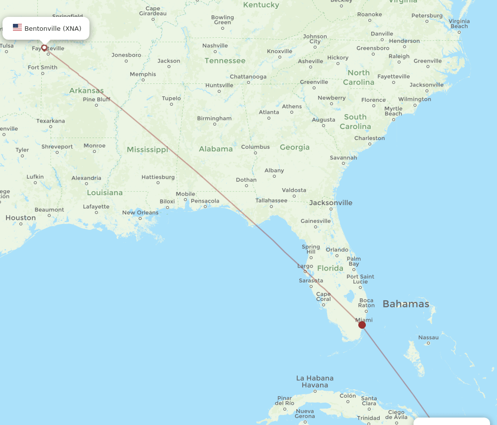 XNA-HOG flight routes