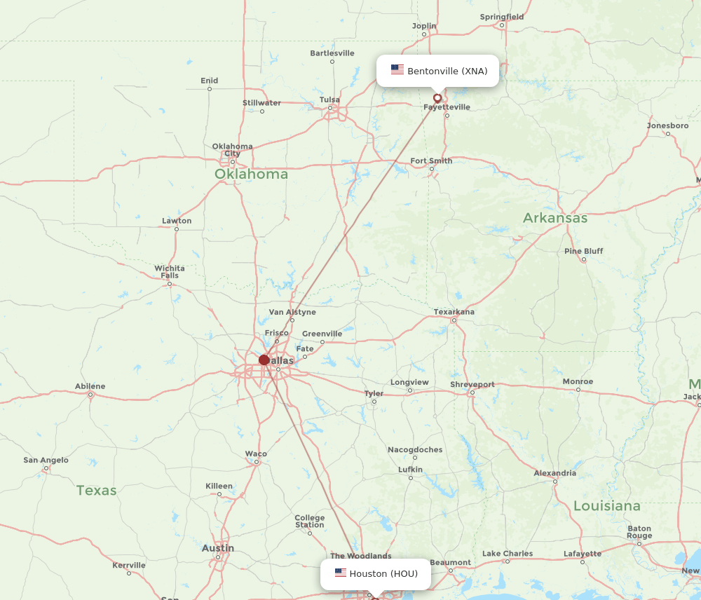XNA-HOU flight routes