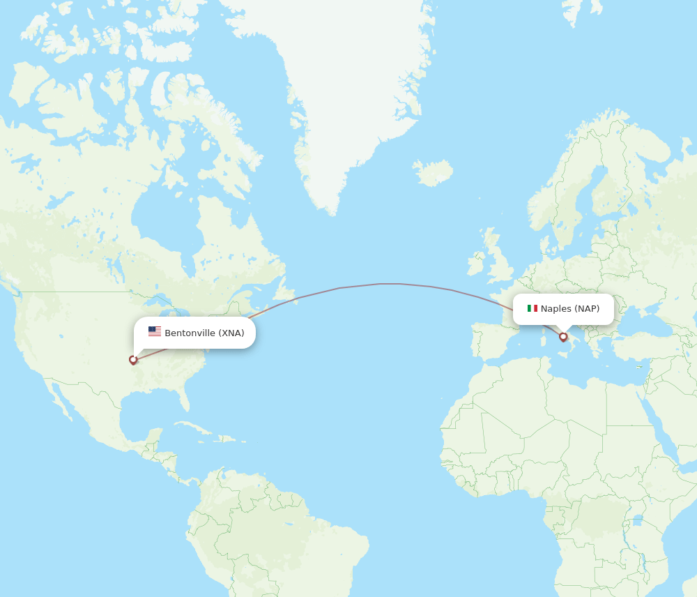 XNA-NAP flight routes