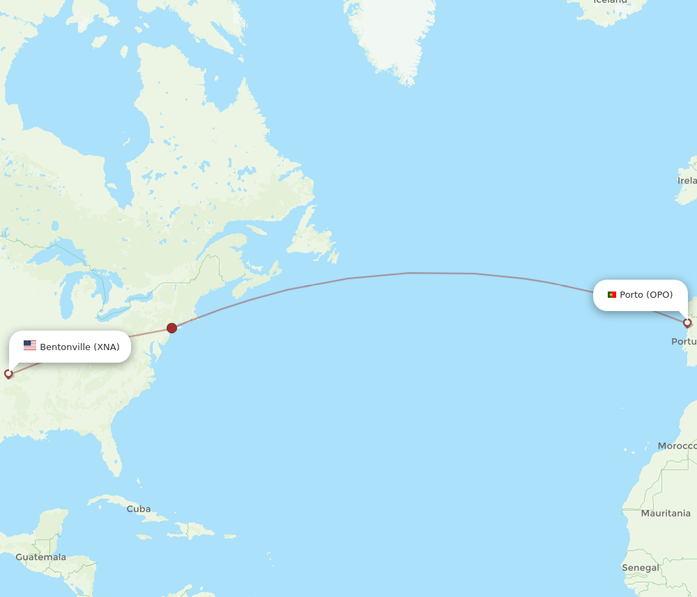 XNA-OPO flight routes